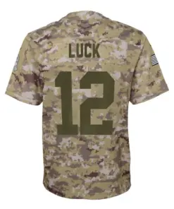 Andrew Luck Indianapolis Colts Nike Youth Salute to Service Game Jersey - Camo - Image 3