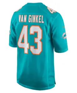 Andrew Van Ginkel Miami Dolphins Nike Game Jersey - Aqua - Image 4