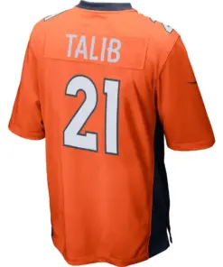 Aqib Talib Denver Broncos Nike Youth Team Color Game Jersey - Orange - Image 3