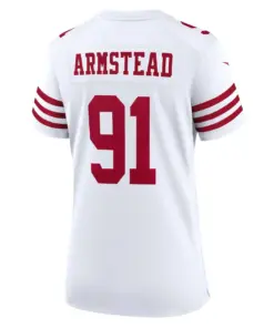 Arik Armstead San Francisco 49ers Nike Women's Player Game Jersey - White - Image 4