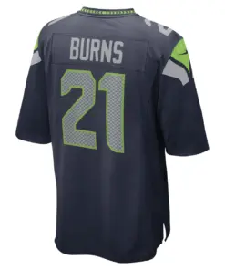 Artie Burns Seattle Seahawks Nike Game Player Jersey - College Navy - Image 4