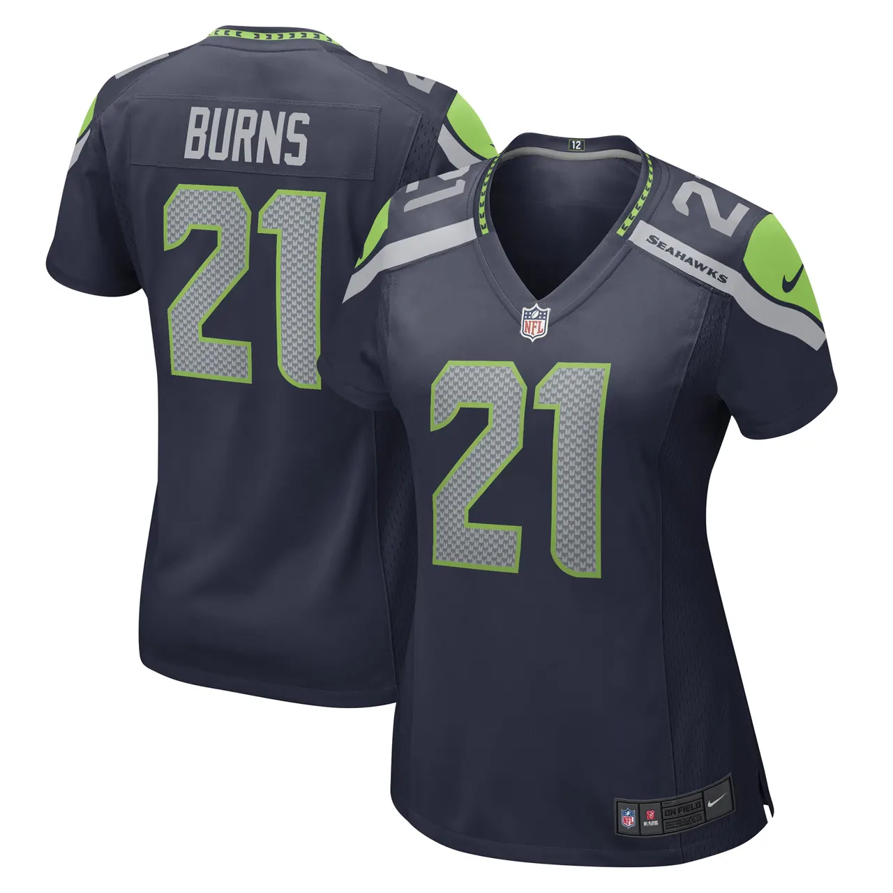 Artie Burns Seattle Seahawks Nike Women's Game Player Jersey - College Navy - Image 2