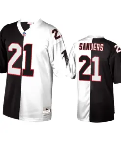 Deion Sanders Atlanta Falcons Mitchell & Ness Split Retired Player Jersey - Black