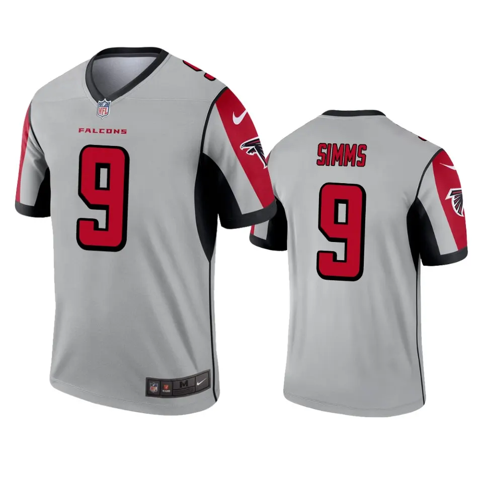 Matt Simms Atlanta Falcons Nike Inverted Legend Jersey - Grey