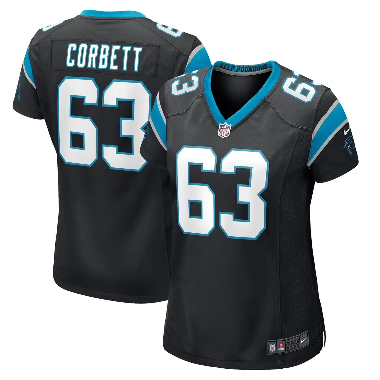 Austin Corbett Carolina Panthers Nike Women's Game Jersey - Black - Image 2