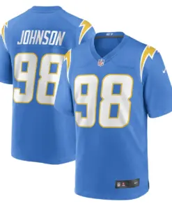 Alternative view of Austin Johnson Los Angeles Chargers Nike Game Player Jersey - Powder Blue
