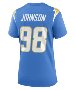 Austin Johnson Los Angeles Chargers Nike Women's Game Player Jersey - Powder Blue - Image 4