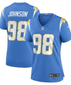 Alternative view of Austin Johnson Los Angeles Chargers Nike Women's Game Player Jersey - Powder Blue