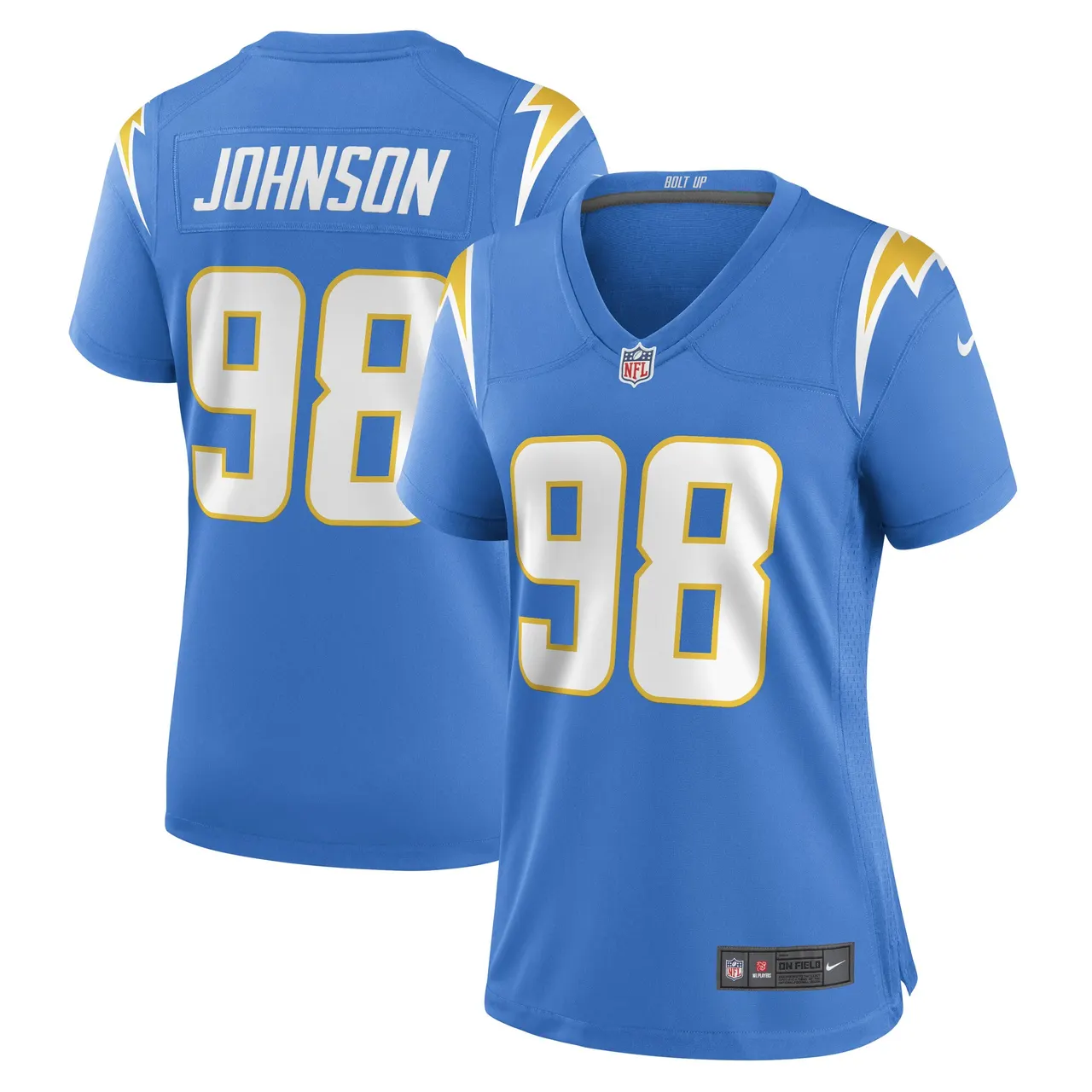 Austin Johnson Los Angeles Chargers Nike Women's Game Player Jersey - Powder Blue - Image 2