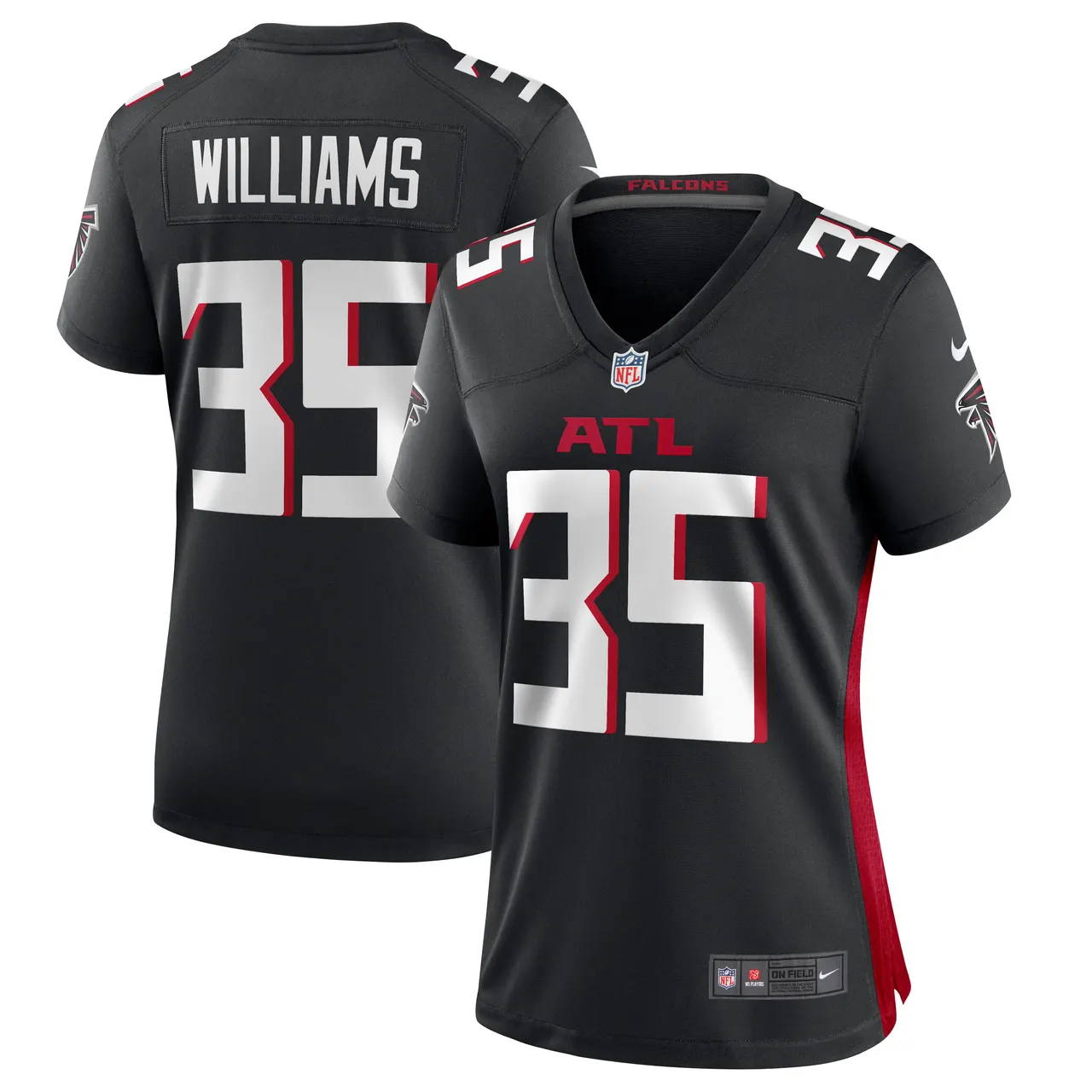 Avery Williams #35 Atlanta Falcons Nike Women's Game Jersey - Black - Image 2