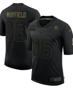 Alternative view of Baker Mayfield #06 Cleveland Browns Nike 2020 Salute to Service Limited Jersey - Black