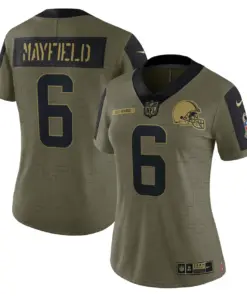 Baker Mayfield Cleveland Browns Nike Women's 2021 Salute to Service Limited Player Jersey - Olive