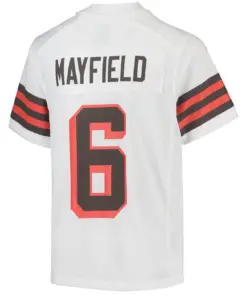 Baker Mayfield Cleveland Browns Nike Youth Alternate 1946 Collection Game Jersey - White - Image 4