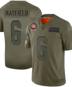 Baker Mayfield Cleveland Browns Nike Youth 2019 Salute to Service Game Jersey - Olive