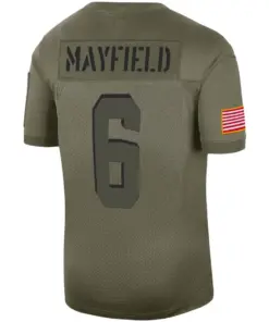 Baker Mayfield Cleveland Browns Nike Youth 2019 Salute to Service Game Jersey - Olive - Image 3