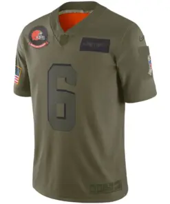 Alternative view of Baker Mayfield Cleveland Browns Nike Youth 2019 Salute to Service Game Jersey - Olive
