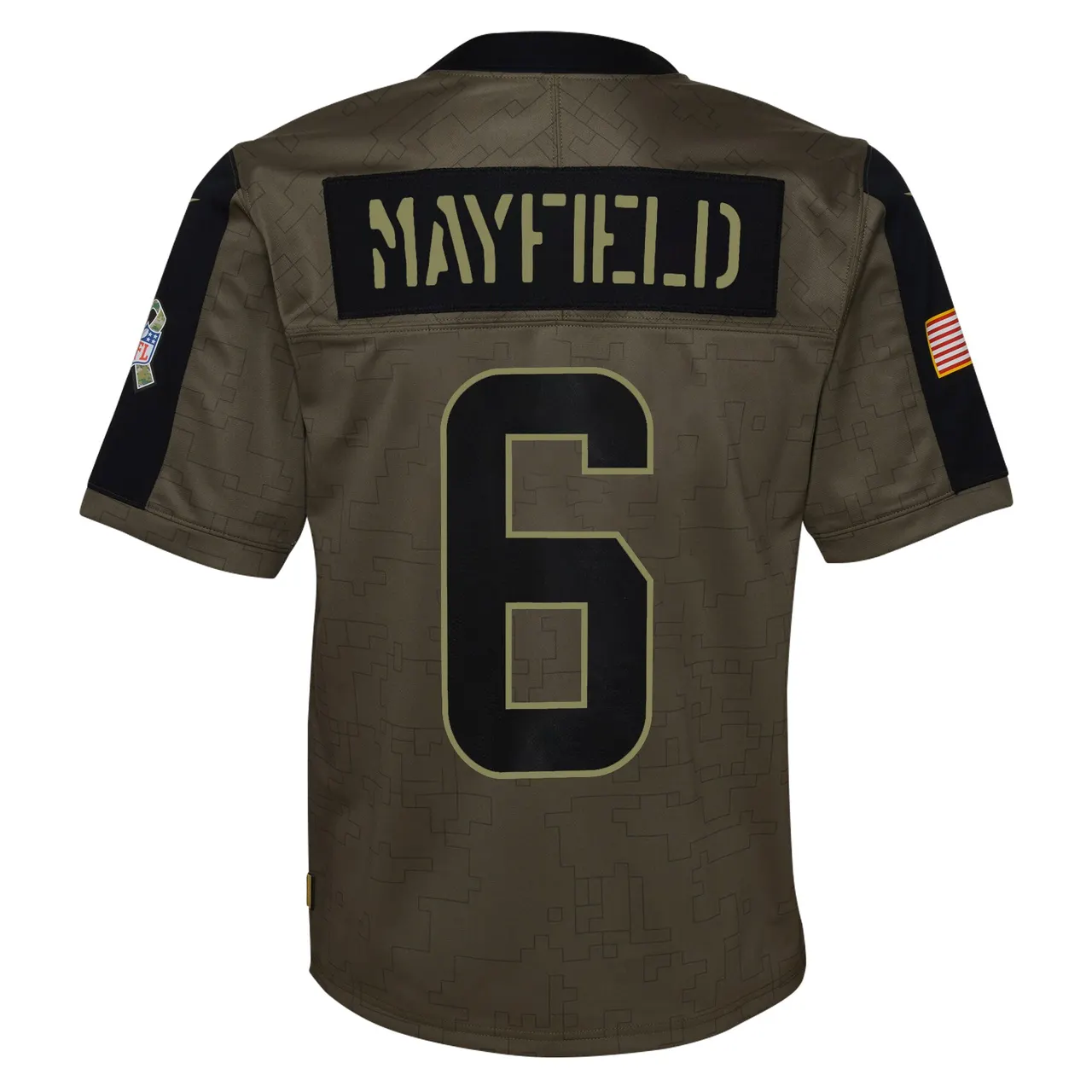 Baker Mayfield Cleveland Browns Nike Youth 2021 Salute to Service Game Jersey - Olive - Image 4
