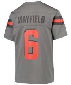 Baker Mayfield Cleveland Browns Nike Youth Inverted Game Jersey - Gray - Image 3