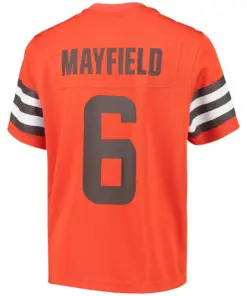 Baker Mayfield Cleveland Browns Nike Youth Inverted Team Game Jersey - Orange - Image 4