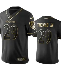 Earl Thomas III Baltimore Ravens Nike 2019 Golden Edition Vapor Untouchable Limited Jersey - Black