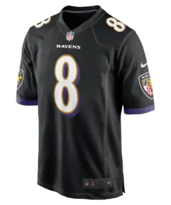 Alternative view of Lamar Jackson Baltimore Ravens Nike Alternate Game Jersey - Black - Lamar Jackson Mens - Black