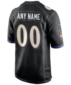 Alternative view of Baltimore Ravens Nike Alternate Tough Custom Game Jersey - Tough Black - Custom Mens - Black