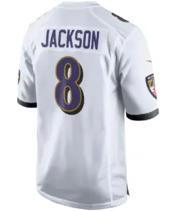 Lamar Jackson Baltimore Ravens Nike Road Game Jersey - White - Lamar Jackson Mens - White - Image 2
