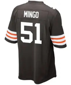 Barkevious Mingo Cleveland Browns Nike Youth Historic Logo Team Color Game Jersey - Brown - Image 3