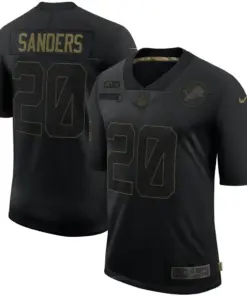 Barry Sanders Detroit Lions Nike 2020 Salute to Service Retired Player Limited Jersey - Black