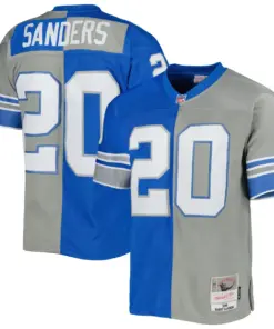 Barry Sanders Detroit Lions Mitchell & Ness 1996 Split Legacy Replica Jersey - Silver/Blue