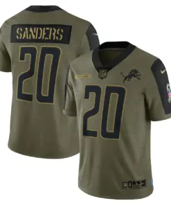 Barry Sanders Detroit Lions Nike 2021 Salute to Service Retired Player Limited Jersey - Olive