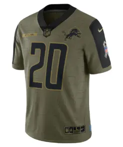 Barry Sanders Detroit Lions Nike 2021 Salute to Service Retired Player Limited Jersey - Olive - Image 3