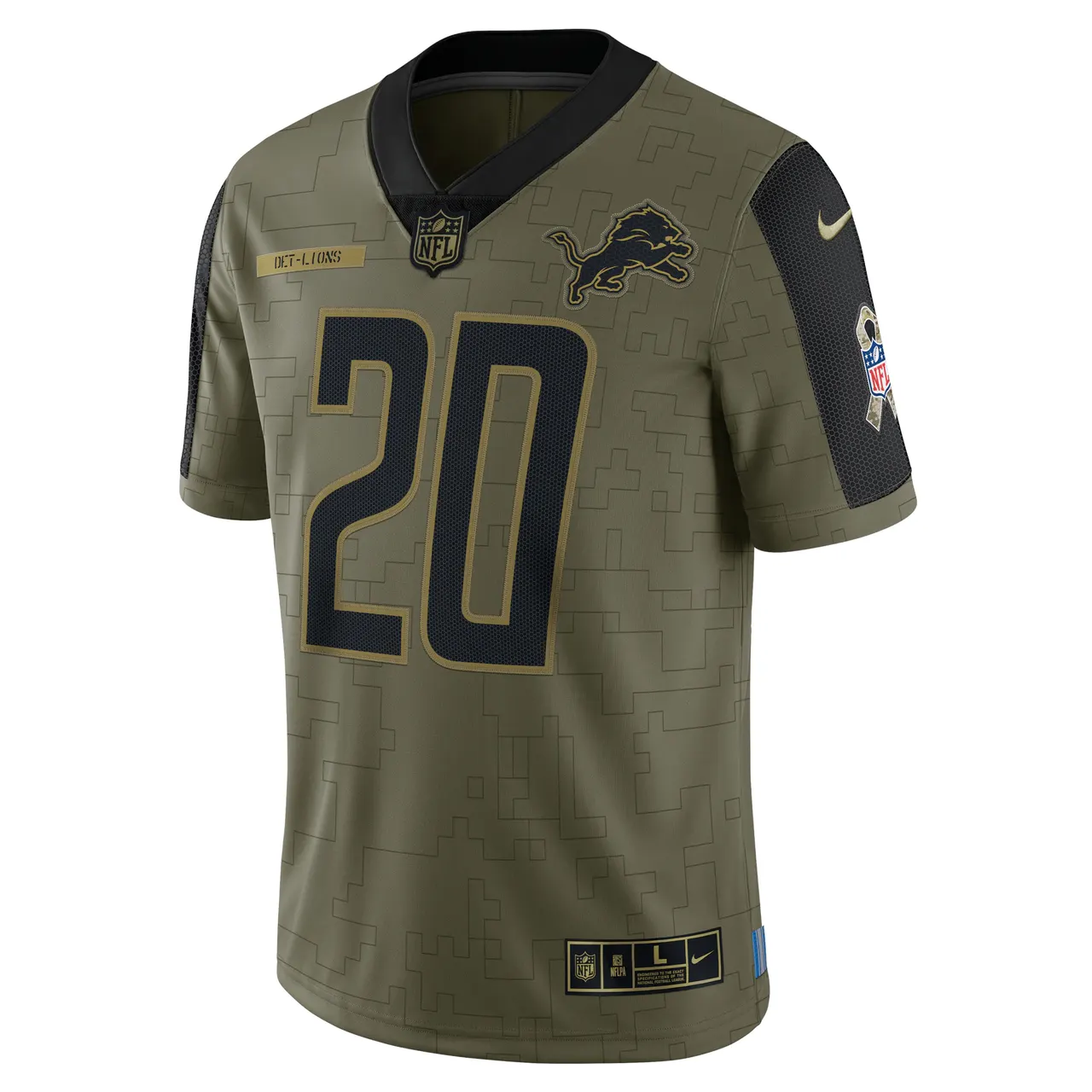 Barry Sanders Detroit Lions Nike 2021 Salute to Service Retired Player Limited Jersey - Olive - Image 3