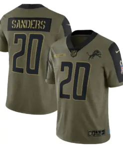 Alternative view of Barry Sanders Detroit Lions Nike 2021 Salute to Service Retired Player Limited Jersey - Olive