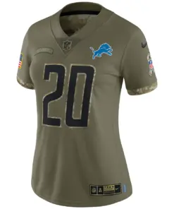 Barry Sanders Detroit Lions Nike Women's 2022 Salute to Service Retired Player Limited Jersey - Olive - Image 3