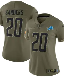 Barry Sanders Detroit Lions Nike Women's 2022 Salute to Service Retired Player Limited Jersey - Olive