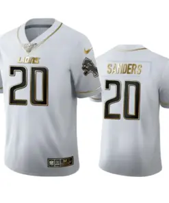 Barry Sanders Detroit Lions Nike 100th Season Golden Edition Jersey - White