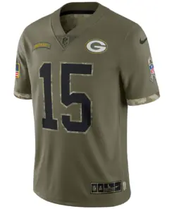 Bart Starr Green Bay Packers Nike 2022 Salute to Service Retired Player Limited Jersey - Olive - Image 3