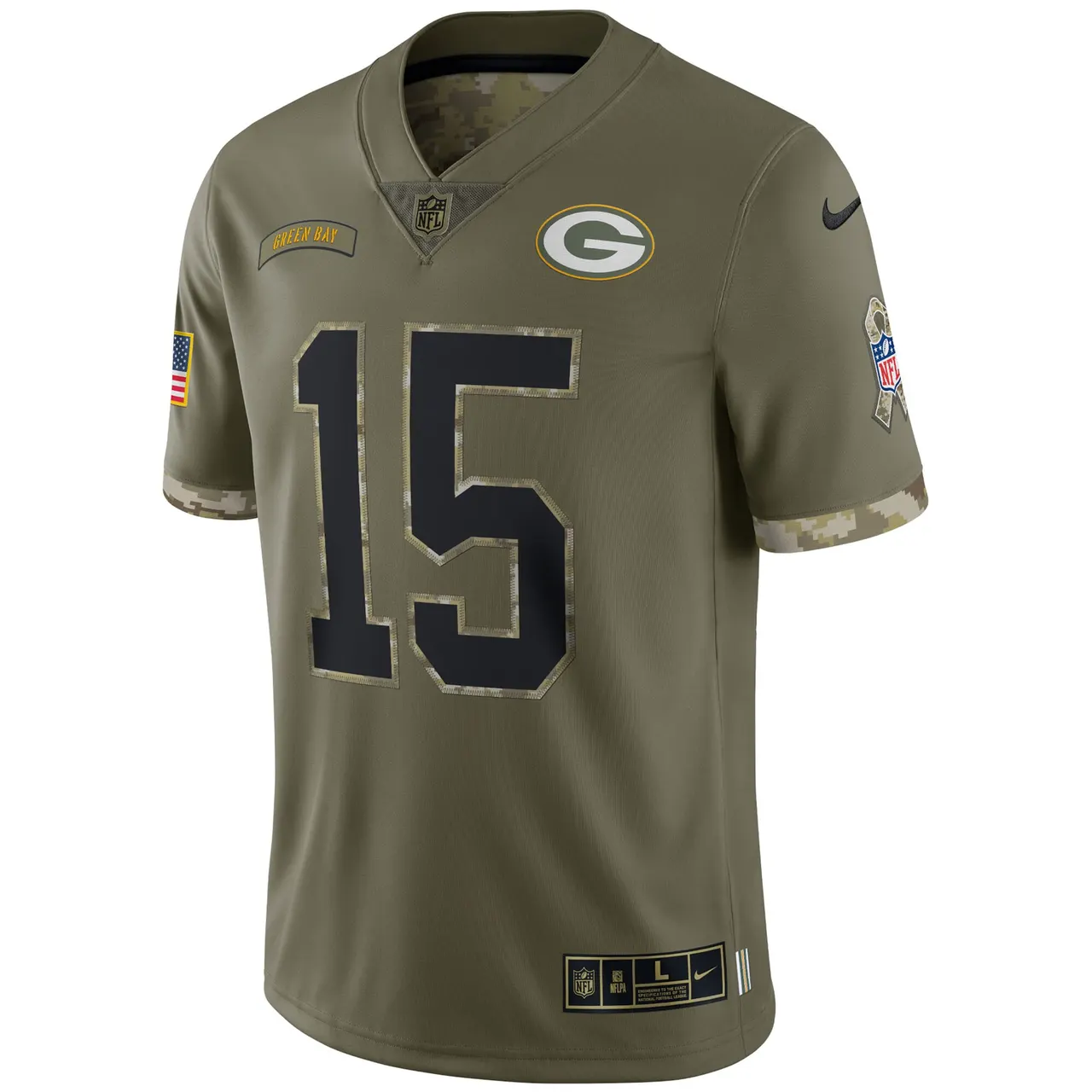 Bart Starr Green Bay Packers Nike 2022 Salute to Service Retired Player Limited Jersey - Olive - Image 3