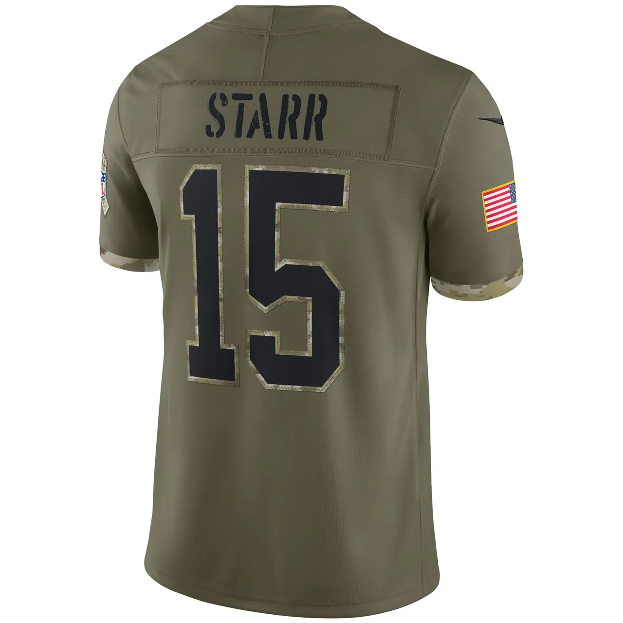 Bart Starr Green Bay Packers Nike 2022 Salute to Service Retired Player Limited Jersey - Olive - Image 4