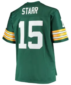 Bart Starr Green Bay Packers Mitchell & Ness Big & Tall 1968 Retired Player Replica Jersey - Green - Image 4