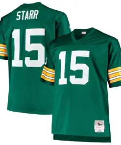 Bart Starr Green Bay Packers Mitchell & Ness Big & Tall 1968 Retired Player Replica Jersey - Green