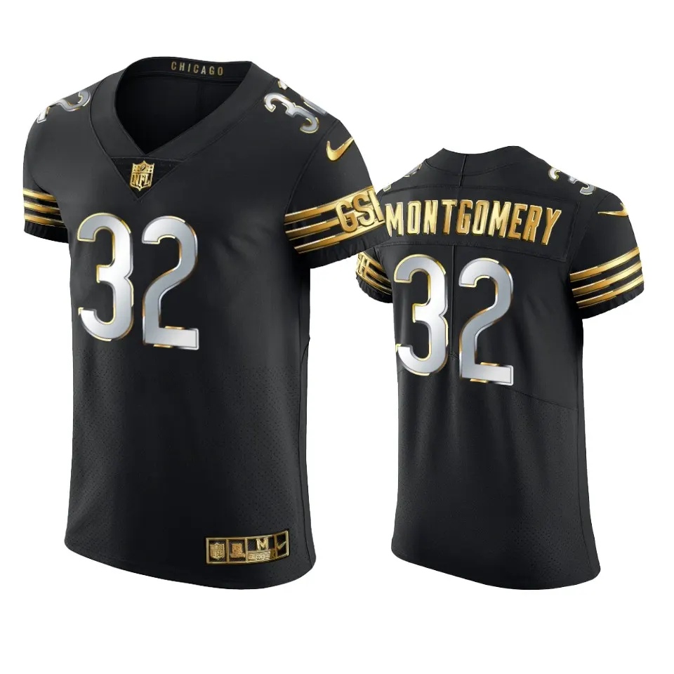 David Montgomery Chicago Bears Nike Golden Edition Vapor Elite Jersey - Black