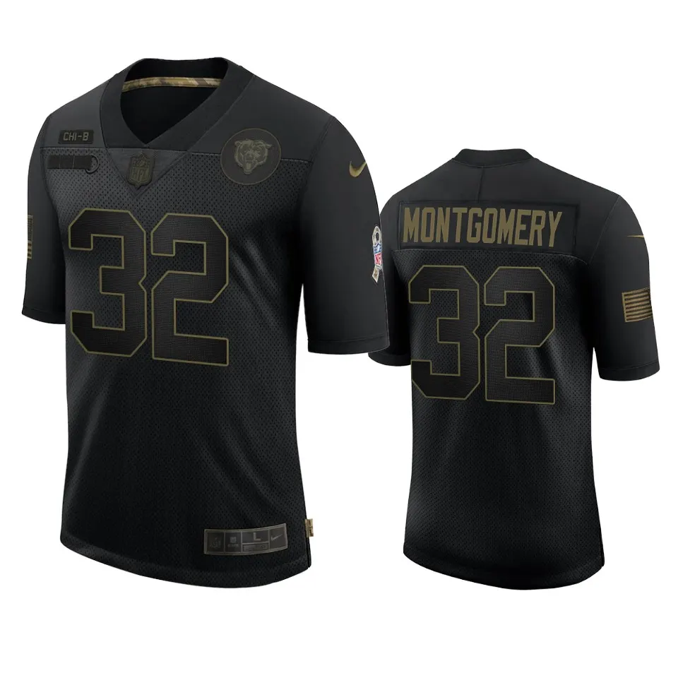 David Montgomery Chicago Bears Nike 2020 Salute to Service Limited Jersey - Black