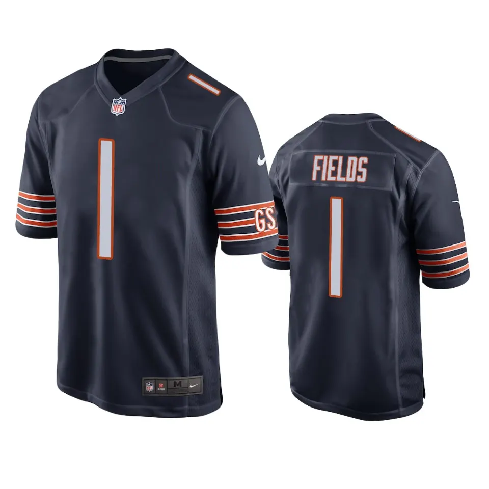 Justin Fields Chicago Bears Nike 2021 NFL Draft Game Jersey - Navy