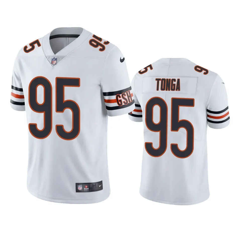 Khyiris Tonga Chicago Bears Nike Vapor Limited Jersey - White