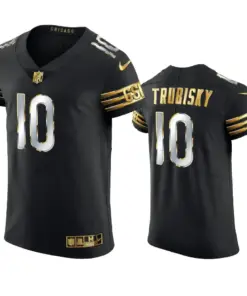 Mitchell Trubisky Chicago Bears Nike Golden Edition Vapor Elite Jersey - Black