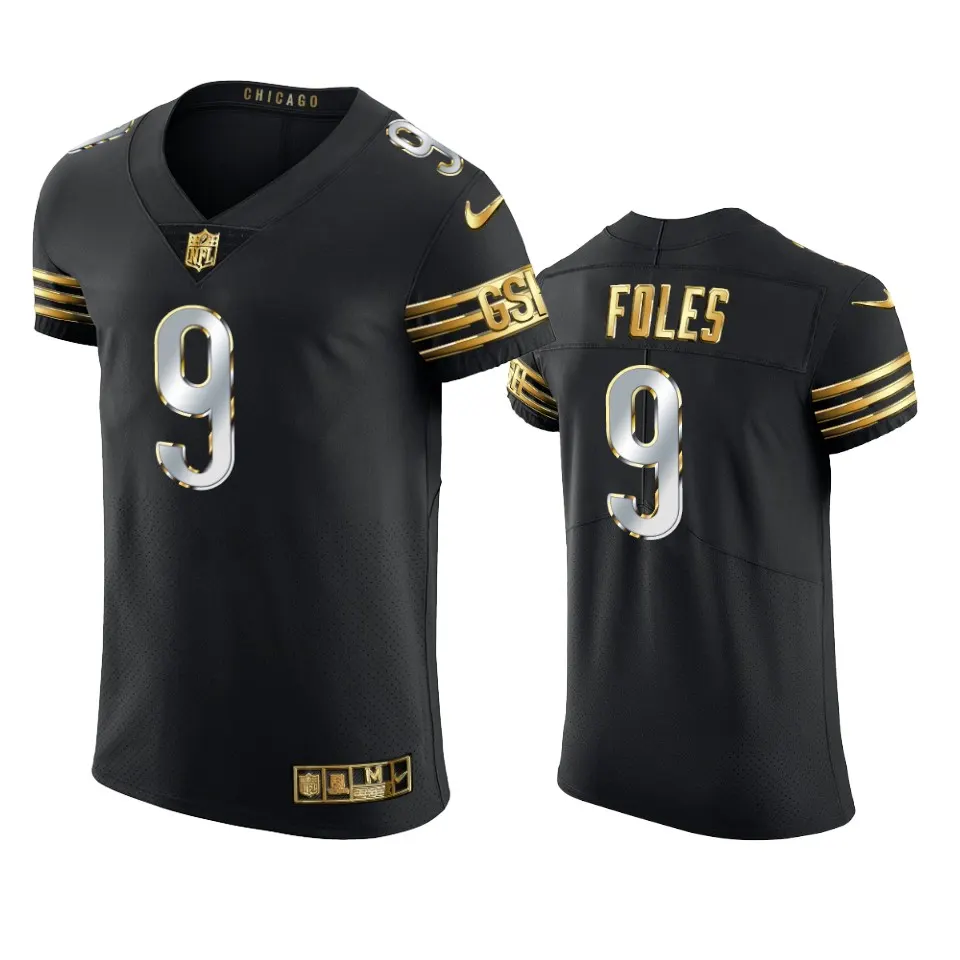 Nick Foles Chicago Bears Nike Golden Edition Vapor Elite Jersey - Black