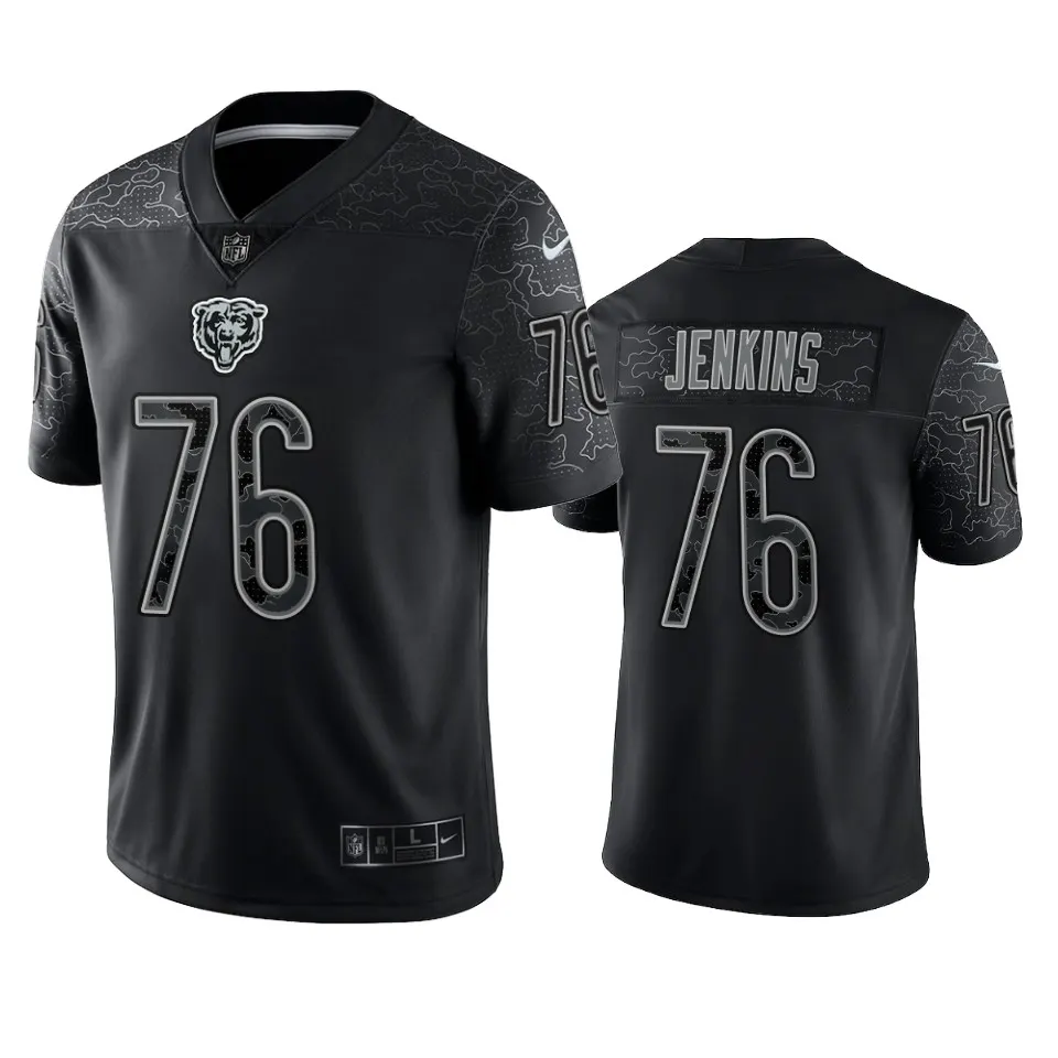 Teven Jenkins Chicago Bears Nike RFLCTV Limited Jersey - Black