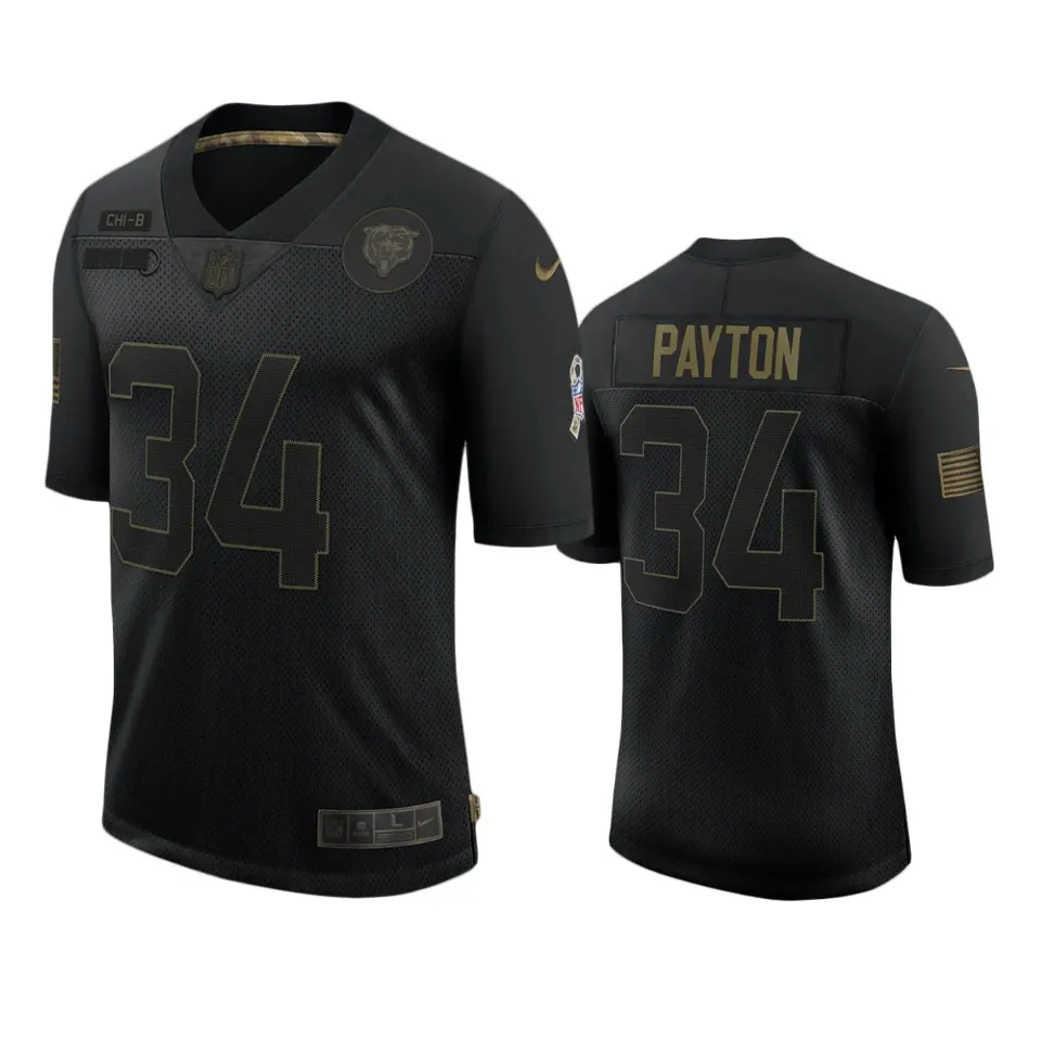 Walter Payton Chicago Bears Nike 2020 Salute to Service Limited Jersey - Black